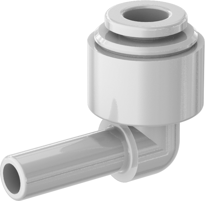 Gıda ve İçecek için İt-Bağlantı Elemanı, Dirsek, 1/4“ Boru Gövde Dış Çapı x 1/4” Boru Dış Çapı için, Beyaz