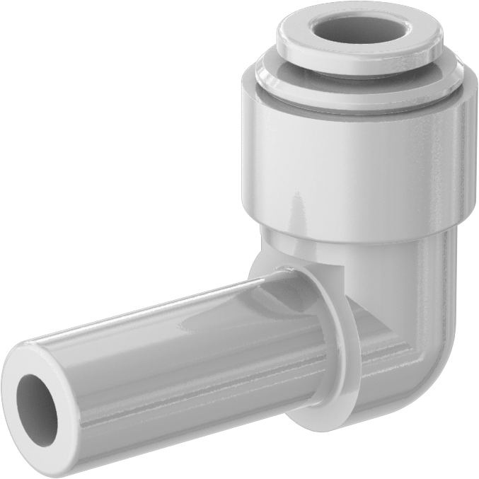 Gıda ve İçecek için İt-Bağlantı Elemanı, Dirsek, 3/8“ Boru Gövde Dış Çapı x 1/4” Boru Dış Çapı, Beyaz