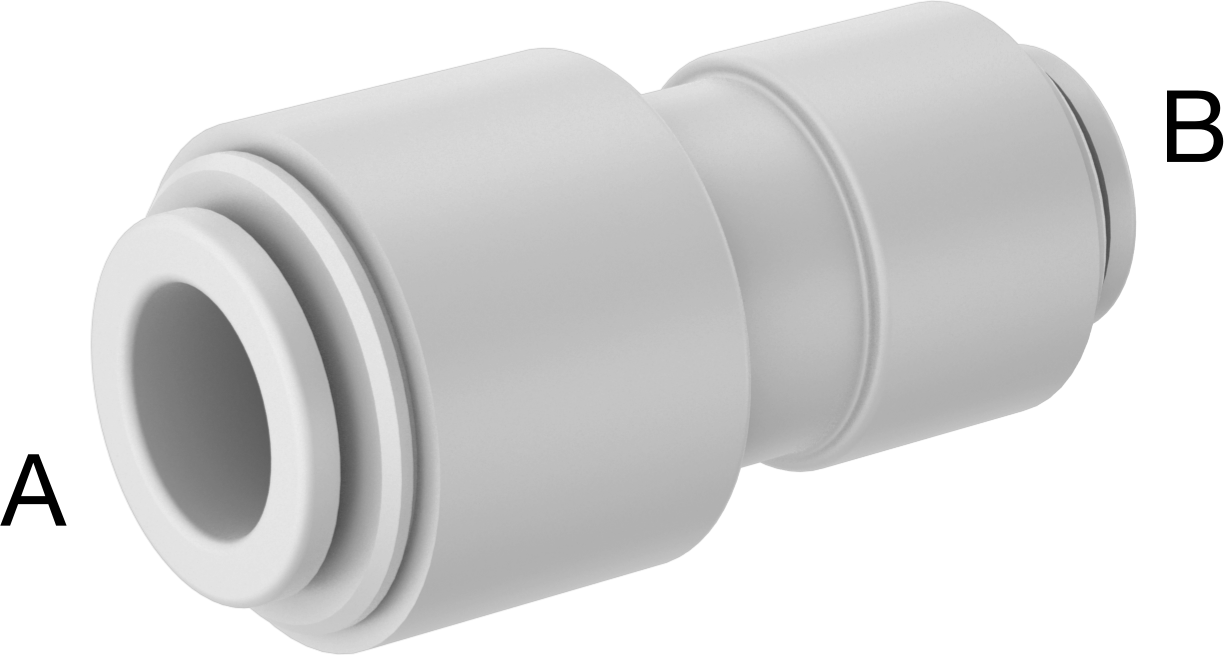 Gıda ve İçecek için İt-Bağlantı Elemanı, Düz Redüktör, 5/16“ x 1/4” Dış Çaplı Tüp için, Beyaz