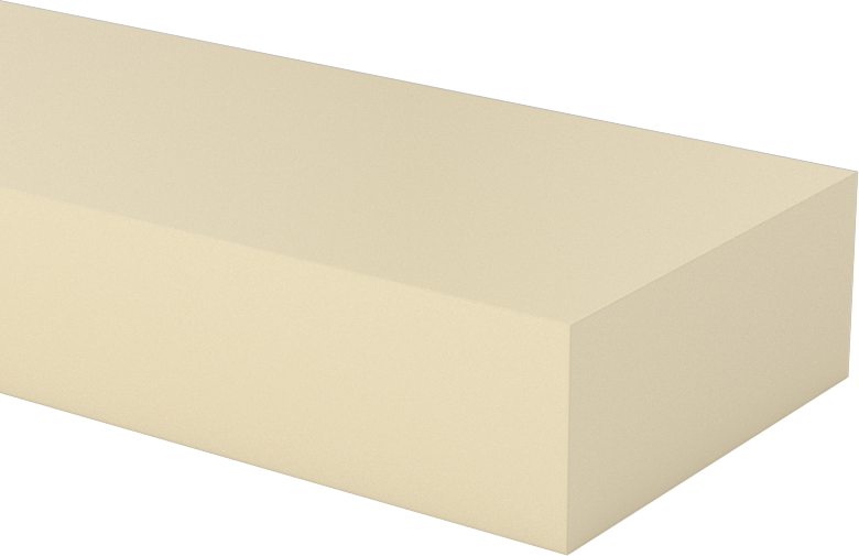 Aşınmaya ve Kimyasallara Dayanıklı PEEK Çubuk, 5/8" Kalınlık, 1-1/2" Genişlik