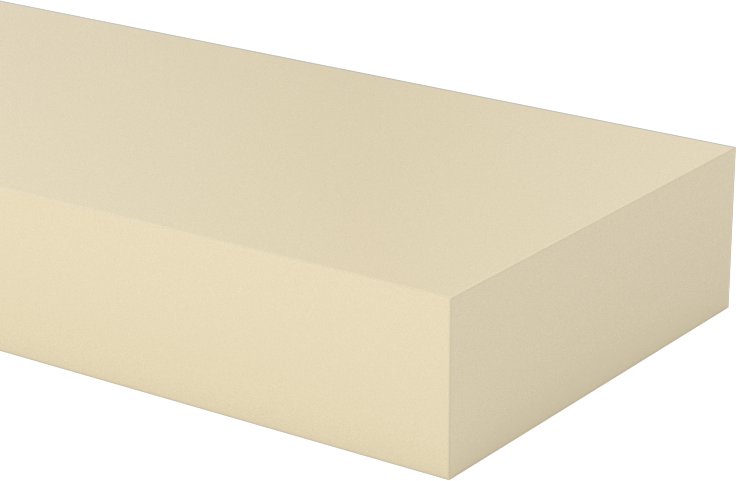 Aşınmaya ve Kimyasallara Dayanıklı PEEK Çubuk, 1/2" Kalınlık, 1-1/2" Genişlik