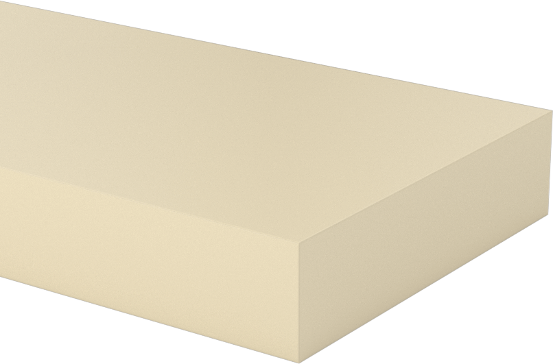 Aşınmaya ve Kimyasallara Dayanıklı PEEK Çubuk, 5/8" Kalınlık, 2-1/2" Genişlik