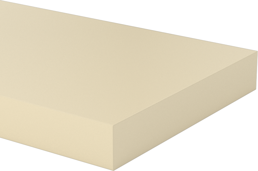 Aşınmaya ve Kimyasallara Dayanıklı PEEK Çubuk, 1/2" Kalınlık, 3" Genişlik
