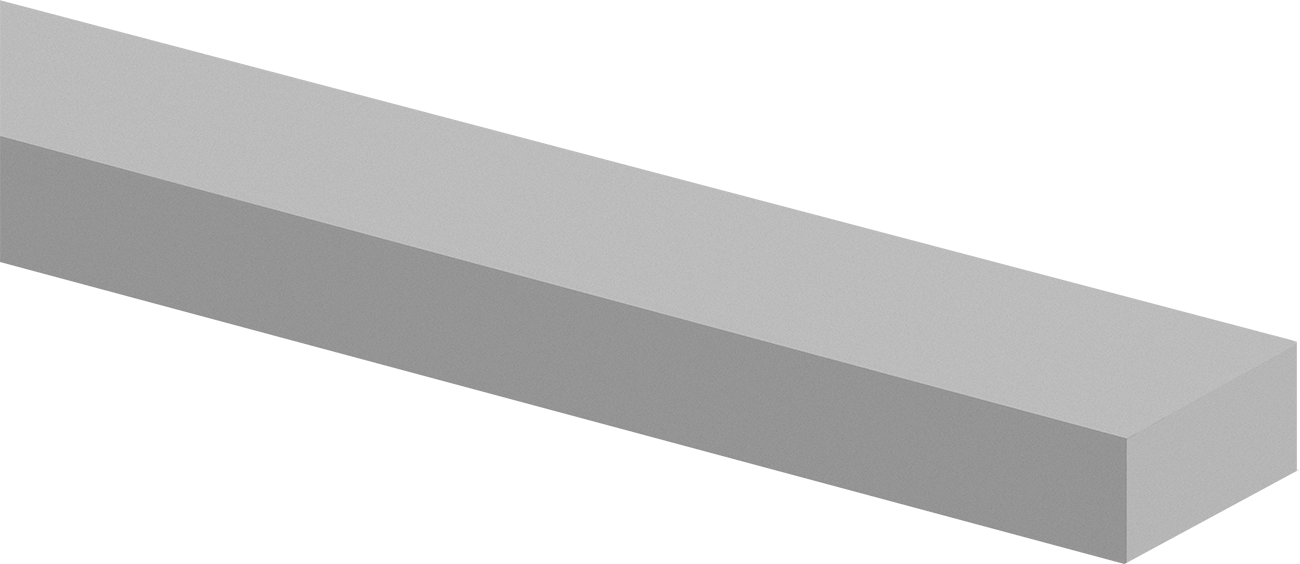 Aşınmaya ve Kimyasallara Dayanıklı PEEK Çubuk, 5/8" Kalınlık, 1" Genişlik