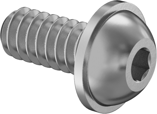 316 Paslanmaz Çelik Flanşlı Düğme Başlı Vida, 4-40 Diş, 1/4" Uzunluk