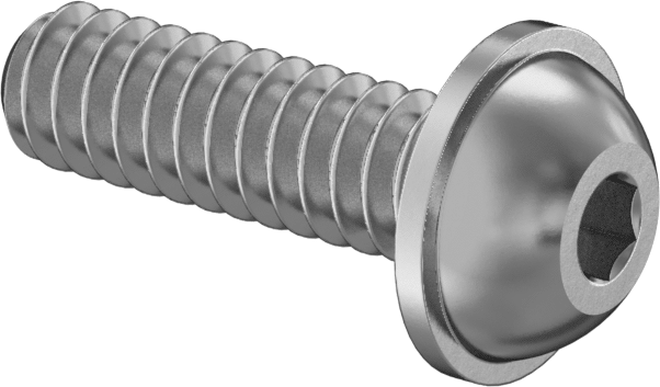 316 Paslanmaz Çelik Flanşlı Düğme Başlı Vida, 4-40 Diş, 3/8" Uzunluk