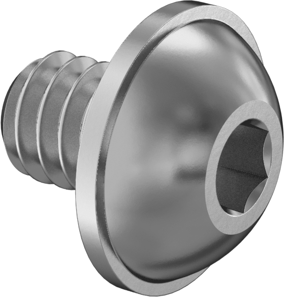 316 Paslanmaz Çelik Flanşlı Düğme Başlı Vida, 1/4"-20 Diş, 5/16" Uzunluk