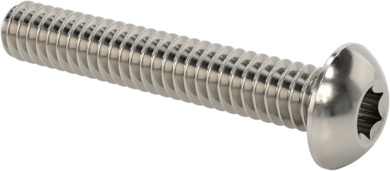 Düğme Başlı Torx Vidaları, 18-8 Paslanmaz Çelik, 0-80 Diş, 3/8" Uzunluk