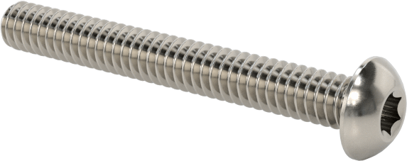 Düğme Başlı Torx Vidaları, 18-8 Paslanmaz Çelik, 0-80 Diş, 1/2" Uzunluk