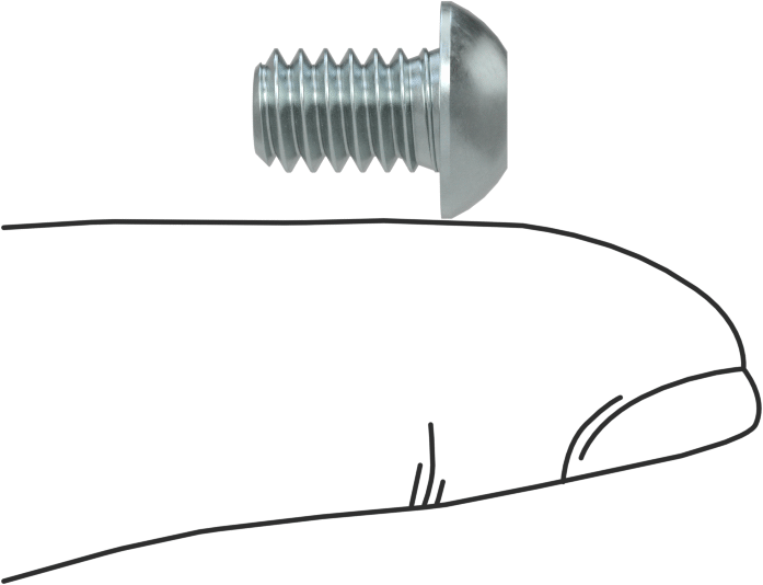 Düğme Başlı Torx Vidaları, Çinko Kaplamalı Alaşımlı Çelik, 1/4"-20 Diş, 3/8" Uzunluk