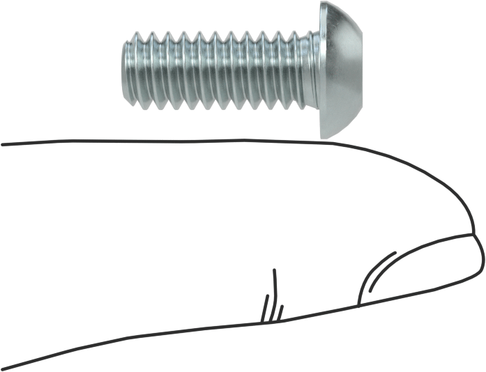 Düğme Başlı Torx Vidaları, Çinko Kaplamalı Alaşımlı Çelik, 1/4"-20 Diş, 5/8" Uzunluk