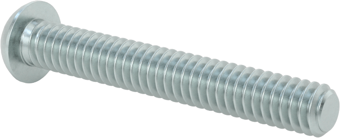 Düğme Başlı Torx Vidaları, Çinko Kaplamalı Alaşımlı Çelik, 1/4"-20 Diş, 1-3/4" Uzunluk