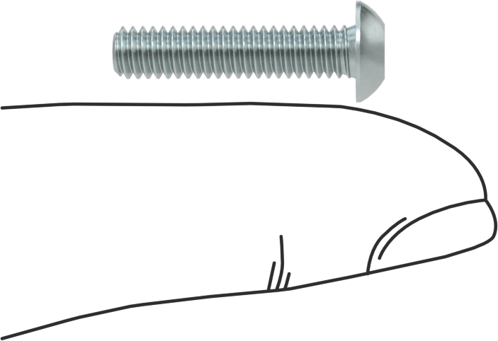 Düğme Başlı Torx Vidaları, Çinko Kaplı Çelik, 8-32 Diş Boyutu, 3/4" Uzunluk