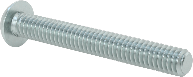 Düğme Başlı Torx Vidaları, Çinko Kaplı Çelik, 8-32 Diş Boyutu, 1-1/4" Uzunluk