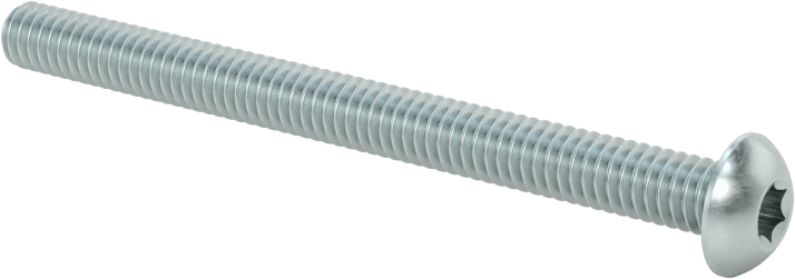 Düğme Başlı Torx Vidaları, Çinko Kaplı Çelik, 8-32 Diş Boyutu, 2" Uzunluk