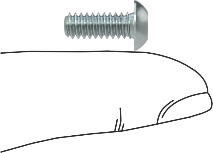 Düğme Başlı Torx Vidaları, Çinko Kaplı Çelik, 10-24 Diş Boyutu, 1/2" Uzunluk