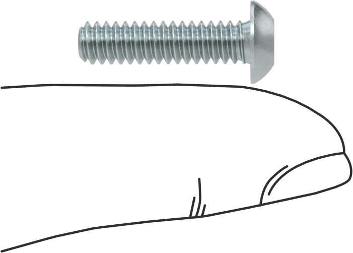 Düğme Başlı Torx Vidaları, Çinko Kaplı Çelik, 10-24 Diş Boyutu, 3/4" Uzunluk