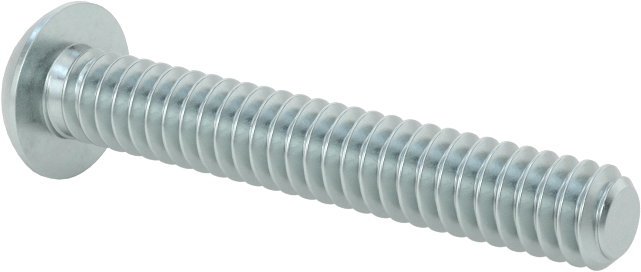 Düğme Başlı Torx Vidaları, Çinko Kaplı Çelik, 10-24 Diş Boyutu, 1-1/4" Uzunluk
