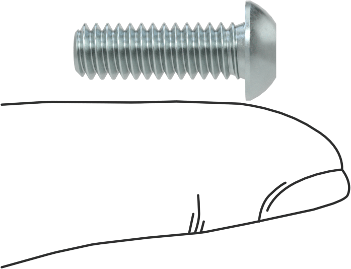 Düğme Başlı Torx Vidaları, Çinko Kaplı Çelik, 1/4"-20 Diş Boyutu, 3/4" Uzunluk