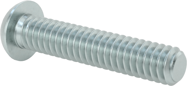 Düğme Başlı Torx Vidaları, Çinko Kaplı Çelik, 1/4"-20 Diş Boyutu, 1-1/4" Uzunluk