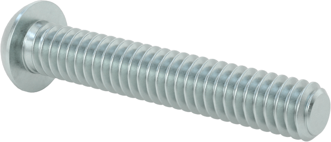 Düğme Başlı Torx Vidaları, Çinko Kaplı Çelik, 1/4"-20 Diş Boyutu, 1-1/2" Uzunluk