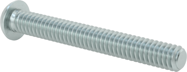 Düğme Başlı Torx Vidaları, Çinko Kaplı Çelik, 1/4"-20 Diş Boyutu, 2" Uzunluk