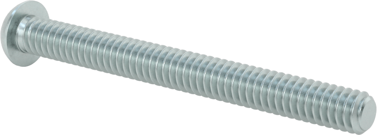 Düğme Başlı Torx Vidaları, Çinko Kaplı Çelik, 1/4"-20 Diş Boyutu, 2-1/2" Uzunluk