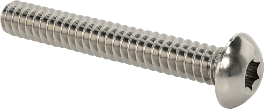 Düğme Başlı Torx Vidaları, Paslanmaz Çelik, 000-120 Diş Boyutu, 1/4" Uzunluk