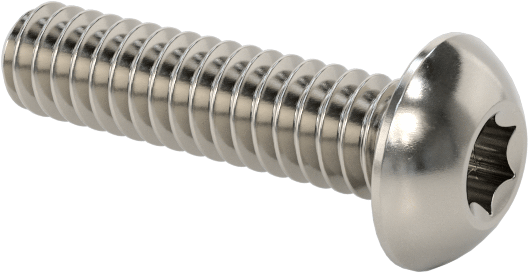 Düğme Başlı Torx Vidaları, Paslanmaz Çelik, 0-80 Diş Boyutu, 1/4" Uzunluk