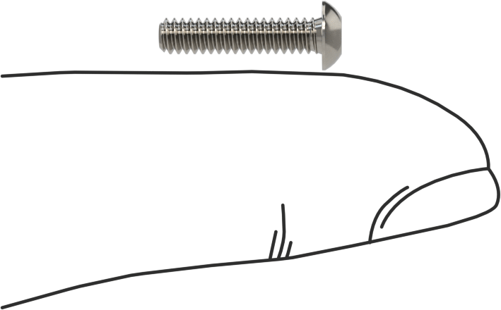 Düğme Başlı Torx Vidaları, Paslanmaz Çelik, 4-40 Diş Boyutu, 1/2" Uzunluk