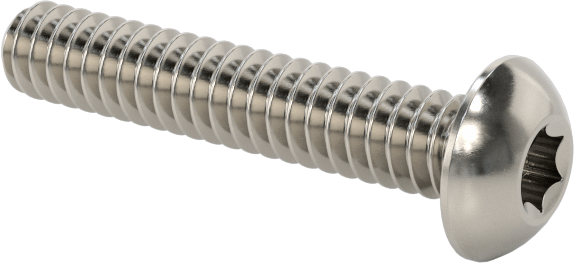 Düğme Başlı Torx Vidaları, 18-8 Paslanmaz Çelik, 4-40 Diş, 5/8" Uzunluk
