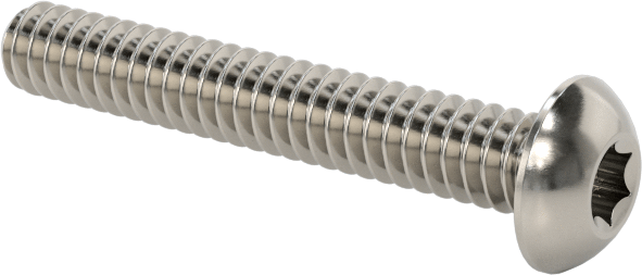 Düğme Başlı Torx Vidaları, 18-8 Paslanmaz Çelik, 4-40 Diş, 3/4" Uzunluk