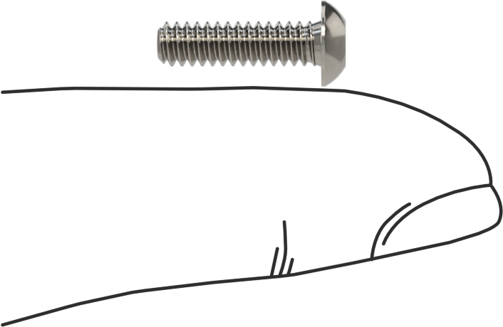Düğme Başlı Torx Vidaları, Paslanmaz Çelik, 6-32 Diş Boyutu, 1/2" Uzunluk