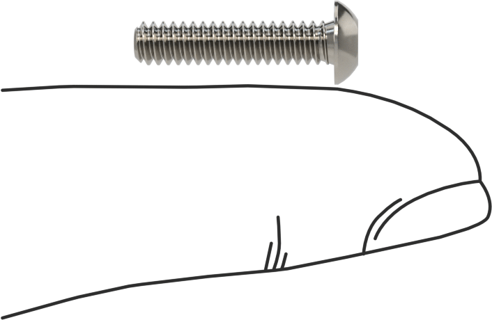Düğme Başlı Torx Vidaları, Paslanmaz Çelik, 6-32 Diş Boyutu, 5/8" Uzunluk