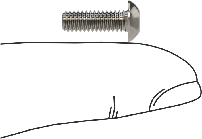 Düğme Başlı Torx Vidaları, Paslanmaz Çelik, 8-32 Diş Boyutu, 1/2" Uzunluk