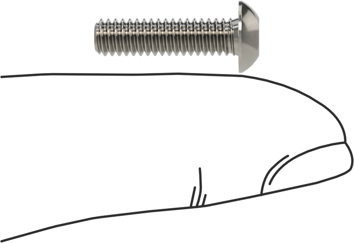 Düğme Başlı Torx Vidaları, Paslanmaz Çelik, 8-32 Diş Boyutu, 5/8" Uzunluk