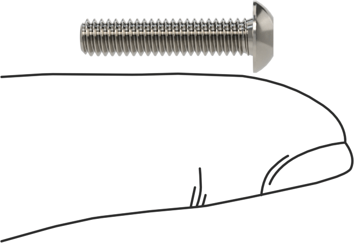 Düğme Başlı Torx Vidaları, Paslanmaz Çelik, 8-32 Diş Boyutu, 3/4" Uzunluk