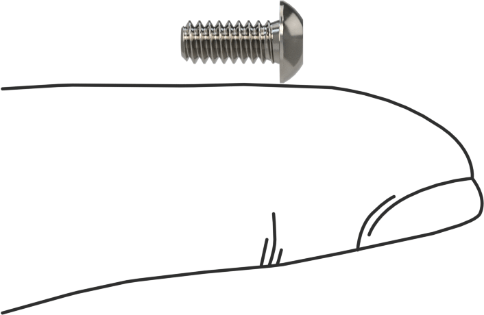 Düğme Başlı Torx Vidaları, 18-8 Paslanmaz Çelik, 6-32 Diş, 5/16" Uzunluk