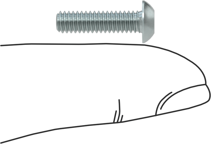 Düğme Başlı Torx Vidaları, Çinko Kaplı Çelik, 8-32 Diş, 5/8" Uzunluk