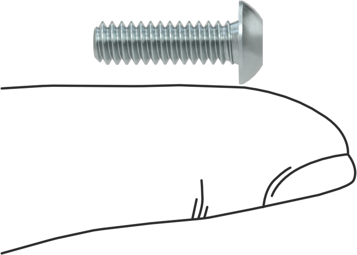 Düğme Başlı Torx Vidaları, Çinko Kaplı Çelik, 10-24 Diş, 5/8" Uzunluk