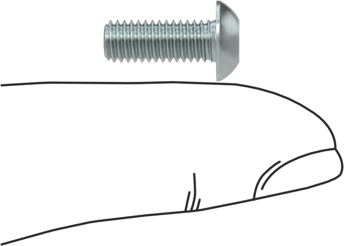 Düğme Başlı Torx Vidaları, Çinko Kaplı Çelik, 10-32 Diş, 1/2" Uzunluk