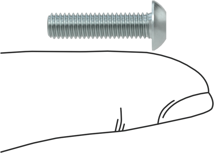 Düğme Başlı Torx Vidaları, Çinko Kaplı Çelik, 10-32 Diş, 3/4" Uzunluk