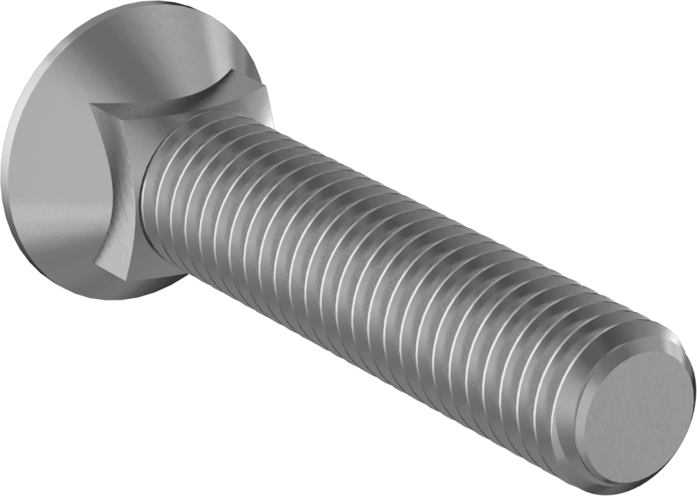 Kare Boyunlu Düz Başlı Pulluk Cıvataları, 1/2"-13 Diş Boyutu, 2-1/2" Uzunluk