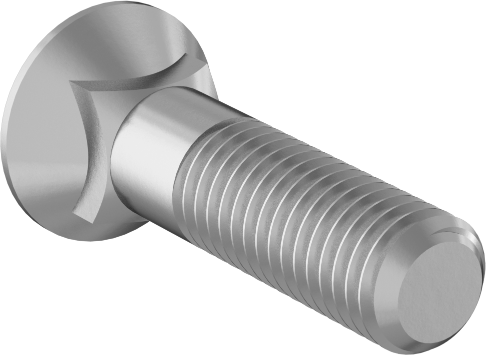 Kare Boyunlu Düz Başlı Pulluk Cıvataları, 5/8"-11 Diş Boyutu, 2-1/2" Uzunluk