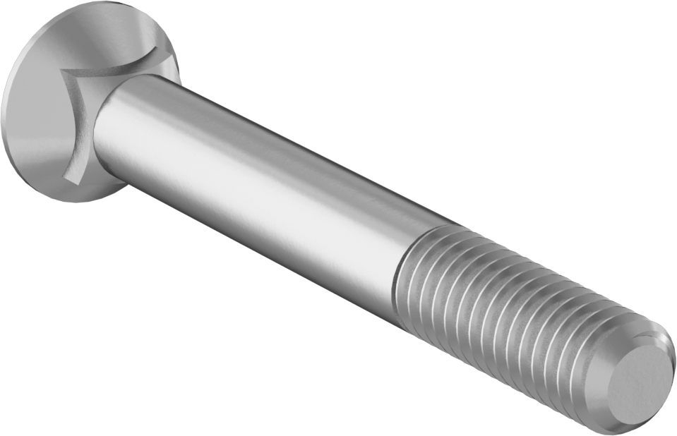 Kare Boyunlu Düz Başlı Pulluk Cıvataları, 5/8"-11 Diş Boyutu, 3" Uzunluk