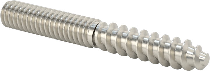 18-8 Paslanmaz Çelik Ahşap Vida Dişli Saplama, 1/4" Vida Boyutu, 1/4"-20 Saplama, 2" Uzunluk
