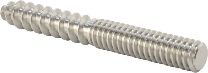 18-8 Paslanmaz Çelik Ahşap Vida Dişli Saplama, 1/4" Vida Boyutu, 1/4"-20 Saplama, 2" Uzunluk