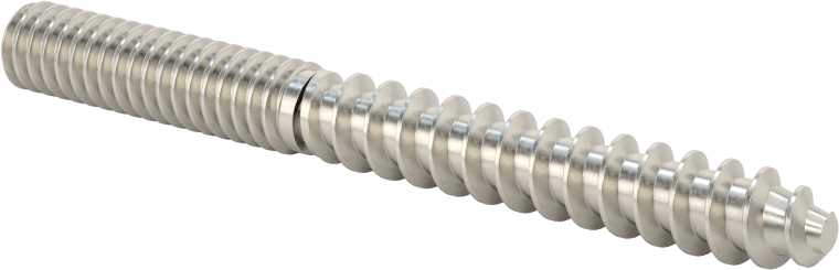 18-8 Paslanmaz Çelik Ahşap Vida Dişli Saplama, 1/4" Vida Boyutu, 1/4"-20 Saplama, 2-1/2" Uzunluk