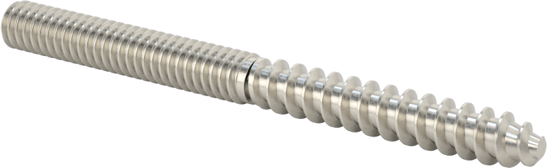 18-8 Paslanmaz Çelik Ahşap Vida Dişli Saplama, 1/4" Vida Boyutu, 1/4"-20 Saplama, 3" Uzunluk