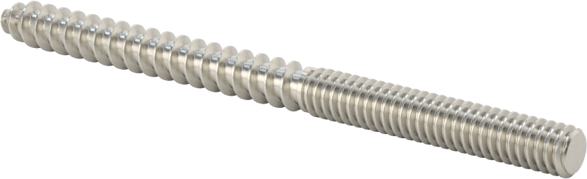 18-8 Paslanmaz Çelik Ahşap Vida Dişli Saplama, 1/4" Vida Boyutu, 1/4"-20 Saplama, 3-1/2" Uzunluk